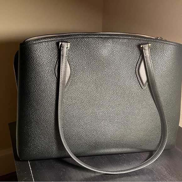 Kate Spade Original - Elegant Black Leather Tote Bag - Picture 1 of 2
